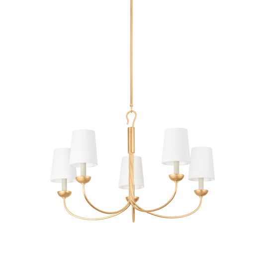 Montpelier Chandelier - 5-Light - Vintage Gold Leaf by Hudson Valley Lighting