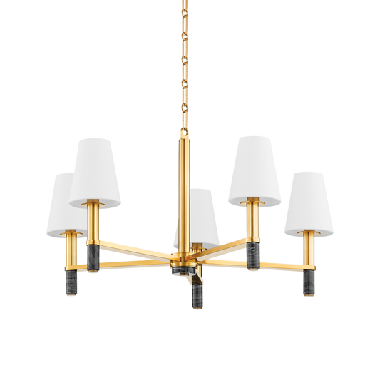Montreal Chandelier - 5-Light - Aged Brass by Hudson Valley Lighting