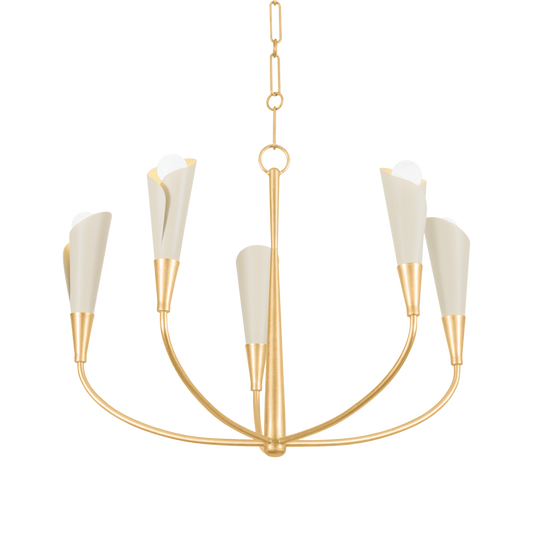 Montrose Chandelier - 5-Light - Vintage Gold Leaf/Soft Sand by Hudson Valley Lighting