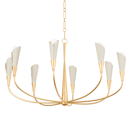 Montrose Chandelier - 8-Light - Vintage Gold Leaf/Soft Sand by Hudson Valley Lighting