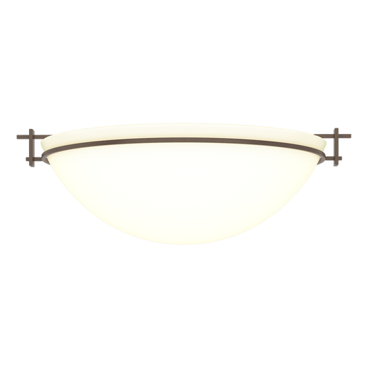 Moonband Large Semi-Flush - Bronze - Opal Glass by Hubbardton Forge
