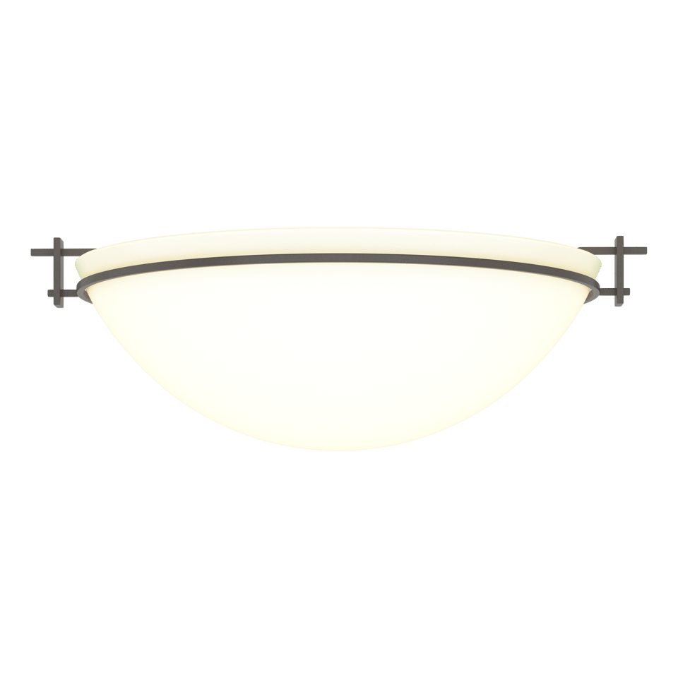 Moonband Large Semi-Flush - Dark Smoke - Opal Glass by Hubbardton Forge