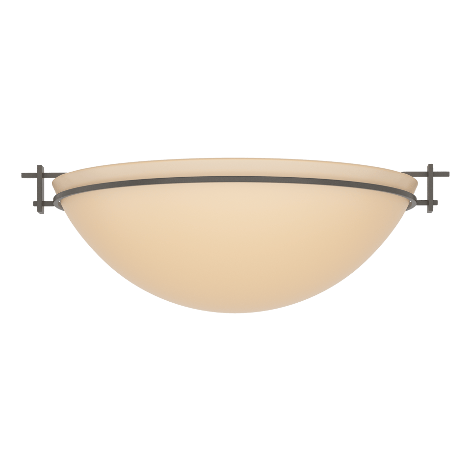 Moonband Large Semi-Flush - Dark Smoke - Sand Glass by Hubbardton Forge