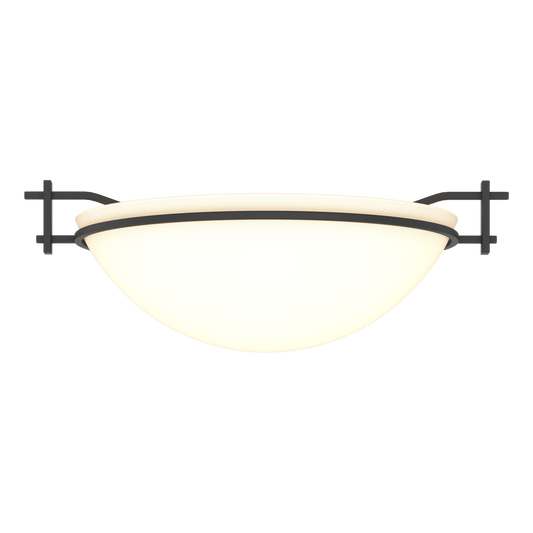 Moonband Semi-Flush - Black - Opal Glass by Hubbardton Forge