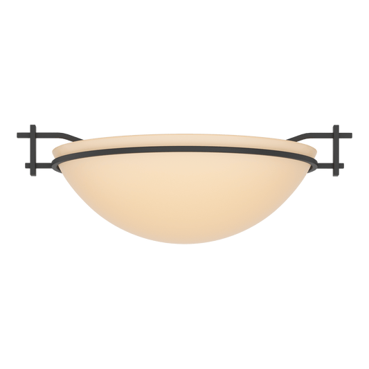 Moonband Semi-Flush - Black - Sand Glass by Hubbardton Forge
