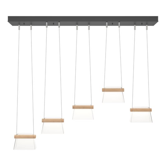 More Cowbell LED Pendant - Black - Clear Glass by Hubbardton Forge