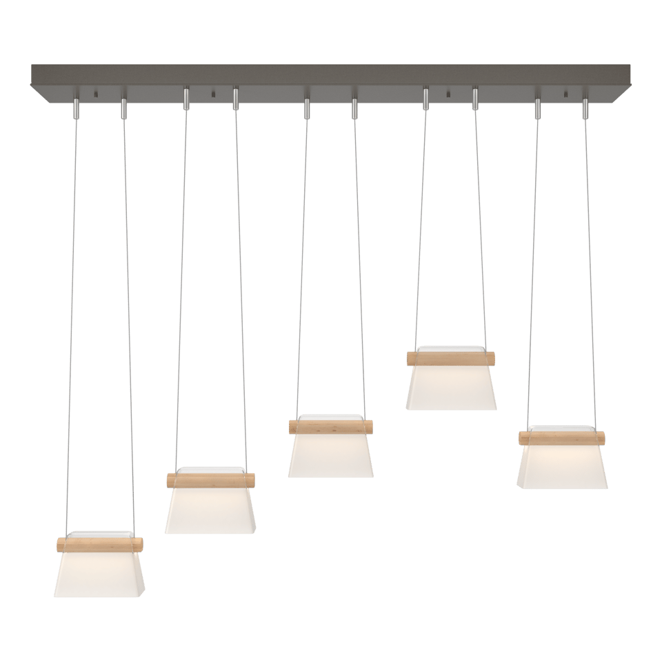 More Cowbell LED Pendant - Dark Smoke - Clear with Frost Glass by Hubbardton Forge