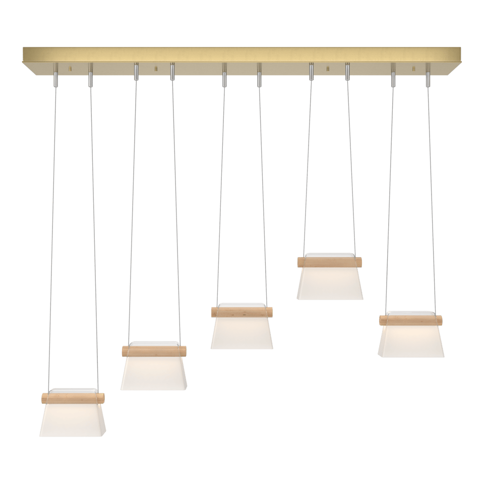 More Cowbell LED Pendant - Modern Brass - Clear with Frost Glass by Hubbardton Forge