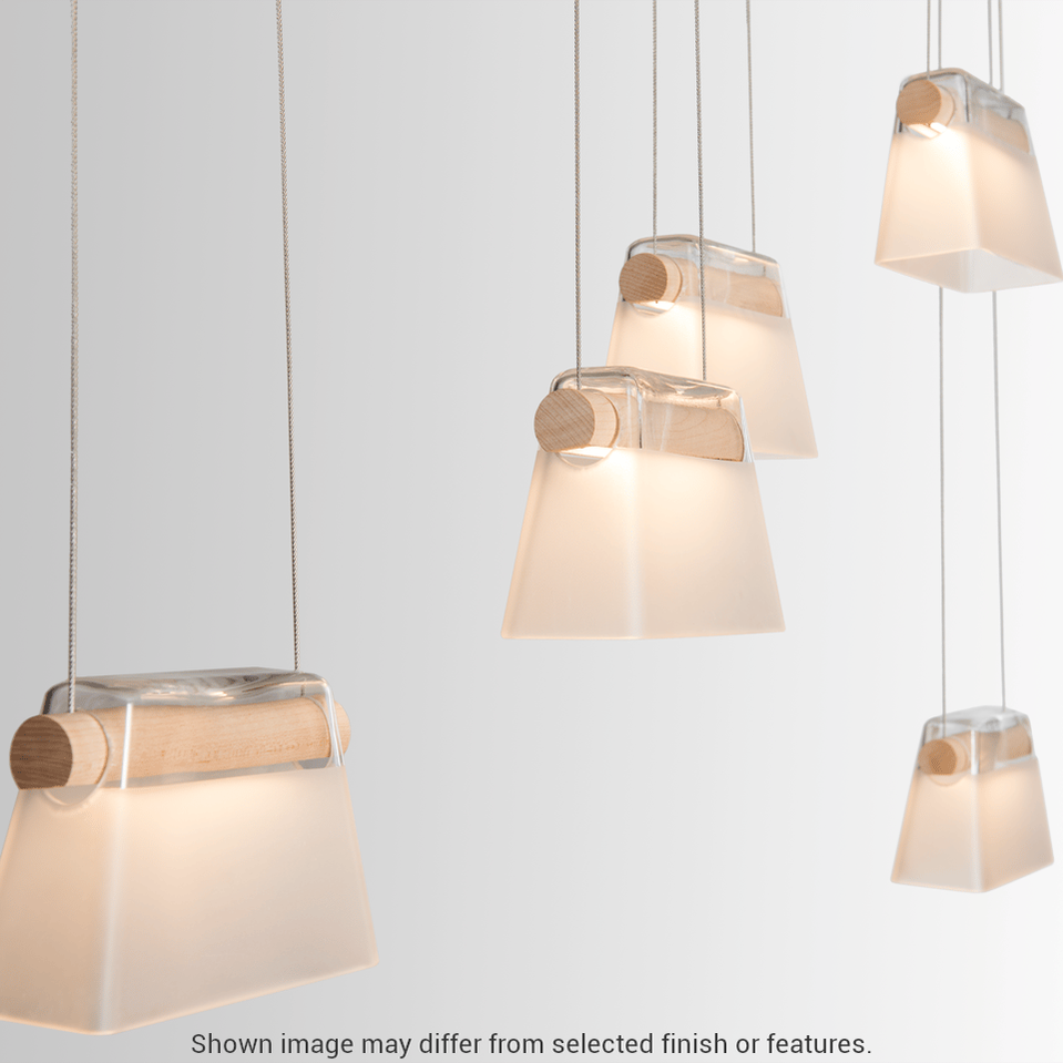 More Cowbell LED Pendant - White - Clear with Frost Glass by Hubbardton Forge