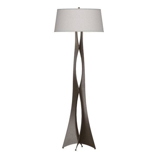 Moreau Floor Lamp - Bronze - Flax Shade by Hubbardton Forge
