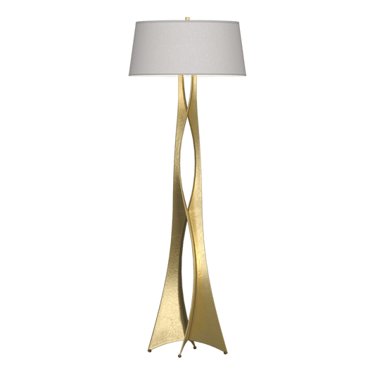 Moreau Floor Lamp - Modern Brass - Flax Shade by Hubbardton Forge
