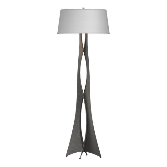 Moreau Floor Lamp - Natural Iron - Natural Anna Shade by Hubbardton Forge