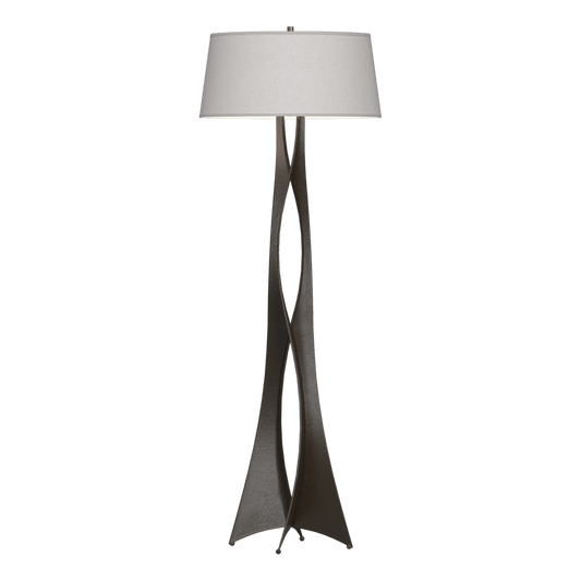 Moreau Floor Lamp - Oil Rubbed Bronze - Flax Shade by Hubbardton Forge