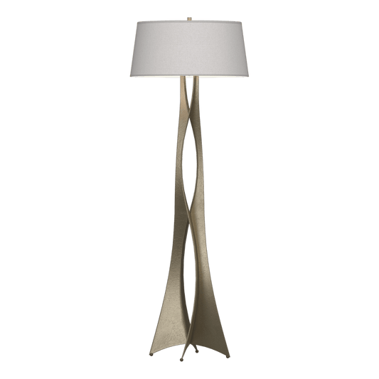 Moreau Floor Lamp - Soft Gold - Flax Shade by Hubbardton Forge