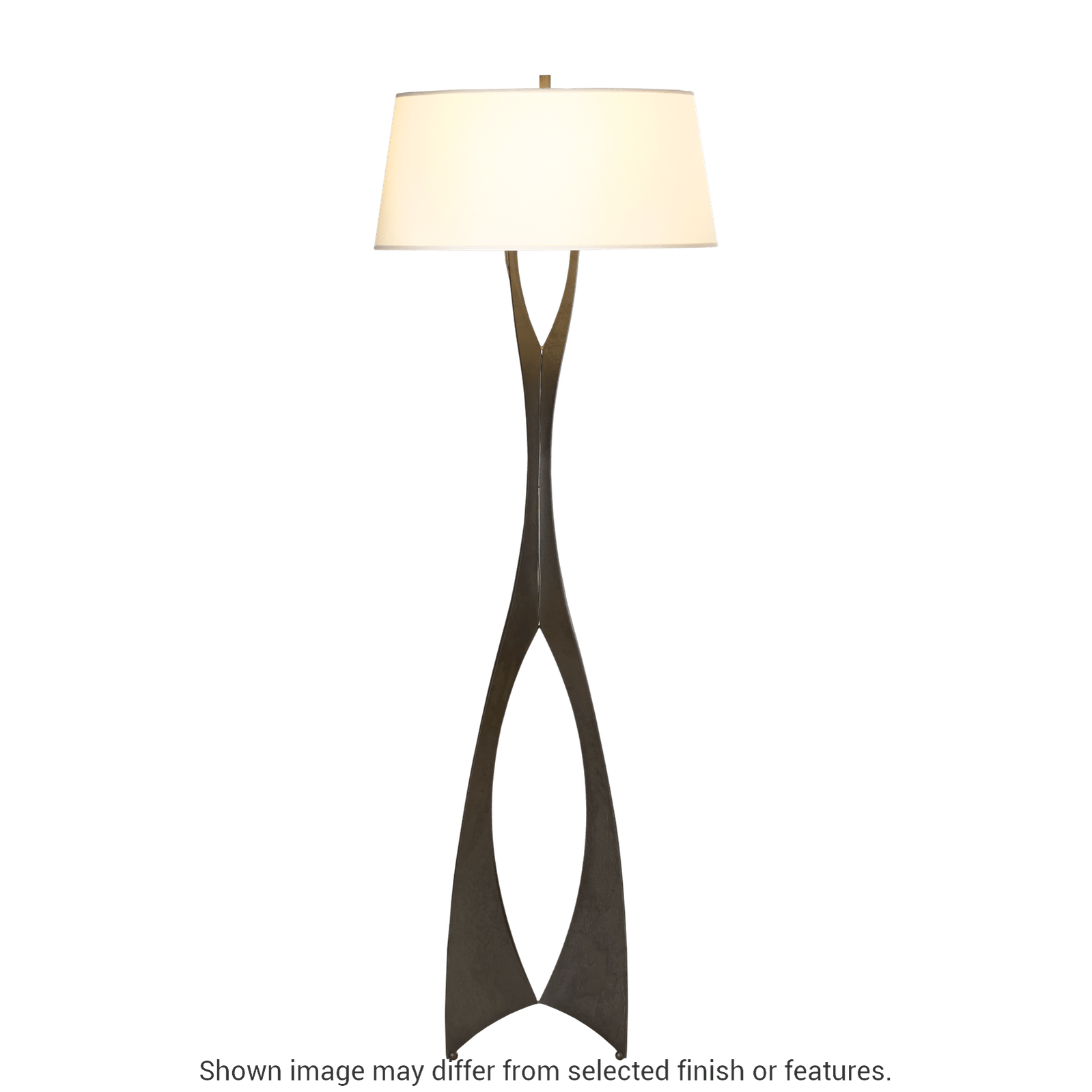 Moreau Floor Lamp - White - Natural Anna Shade by Hubbardton Forge