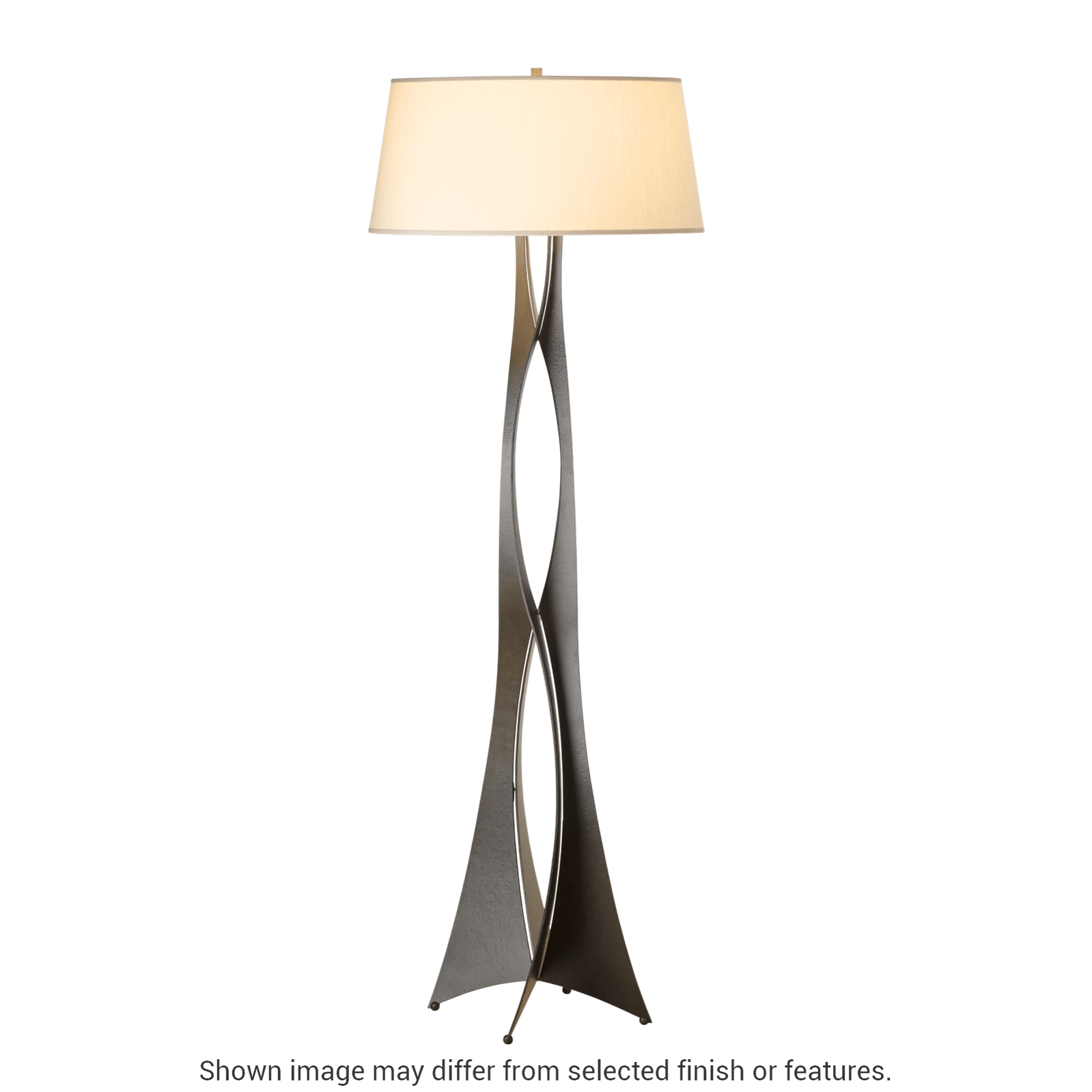 Moreau Floor Lamp - White - Natural Anna Shade by Hubbardton Forge
