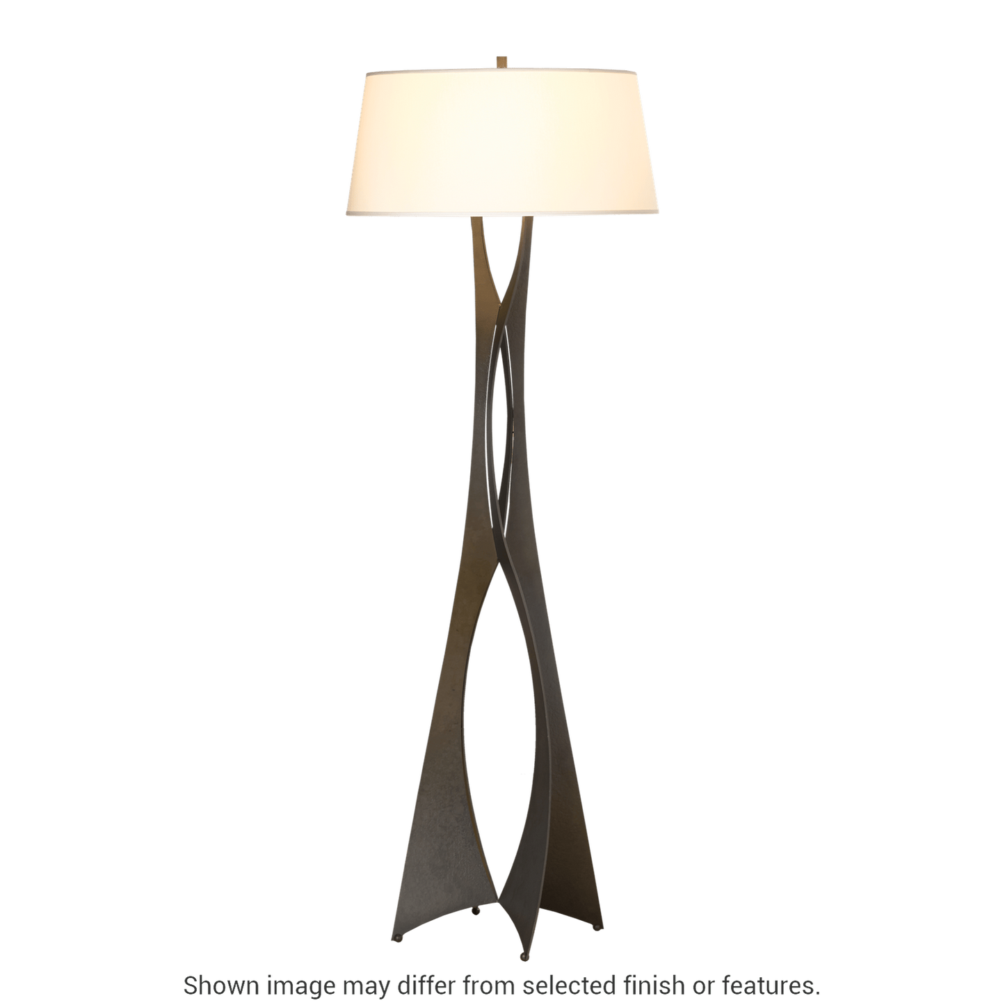 Moreau Floor Lamp - White - Natural Anna Shade by Hubbardton Forge