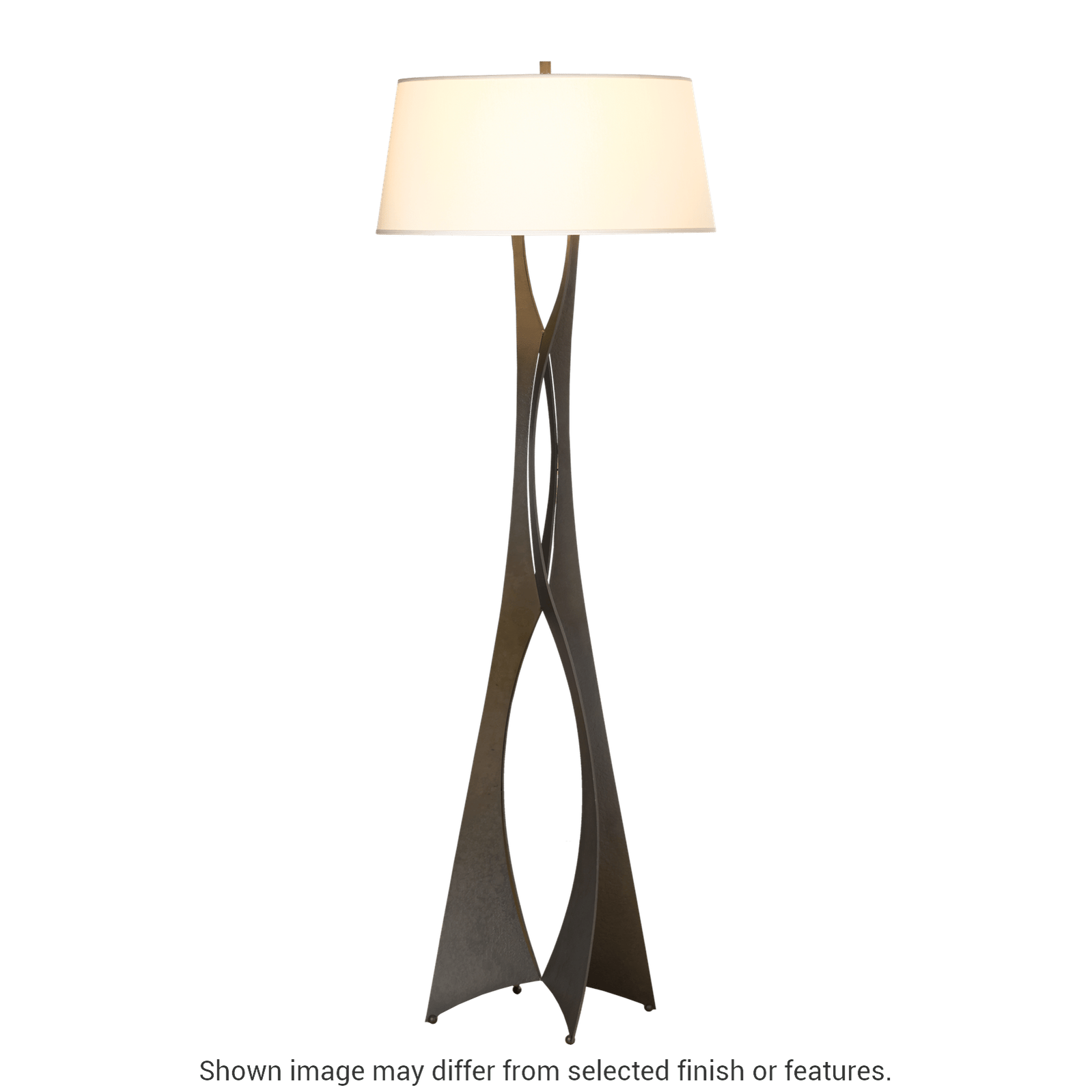 Moreau Floor Lamp - White - Natural Anna Shade by Hubbardton Forge