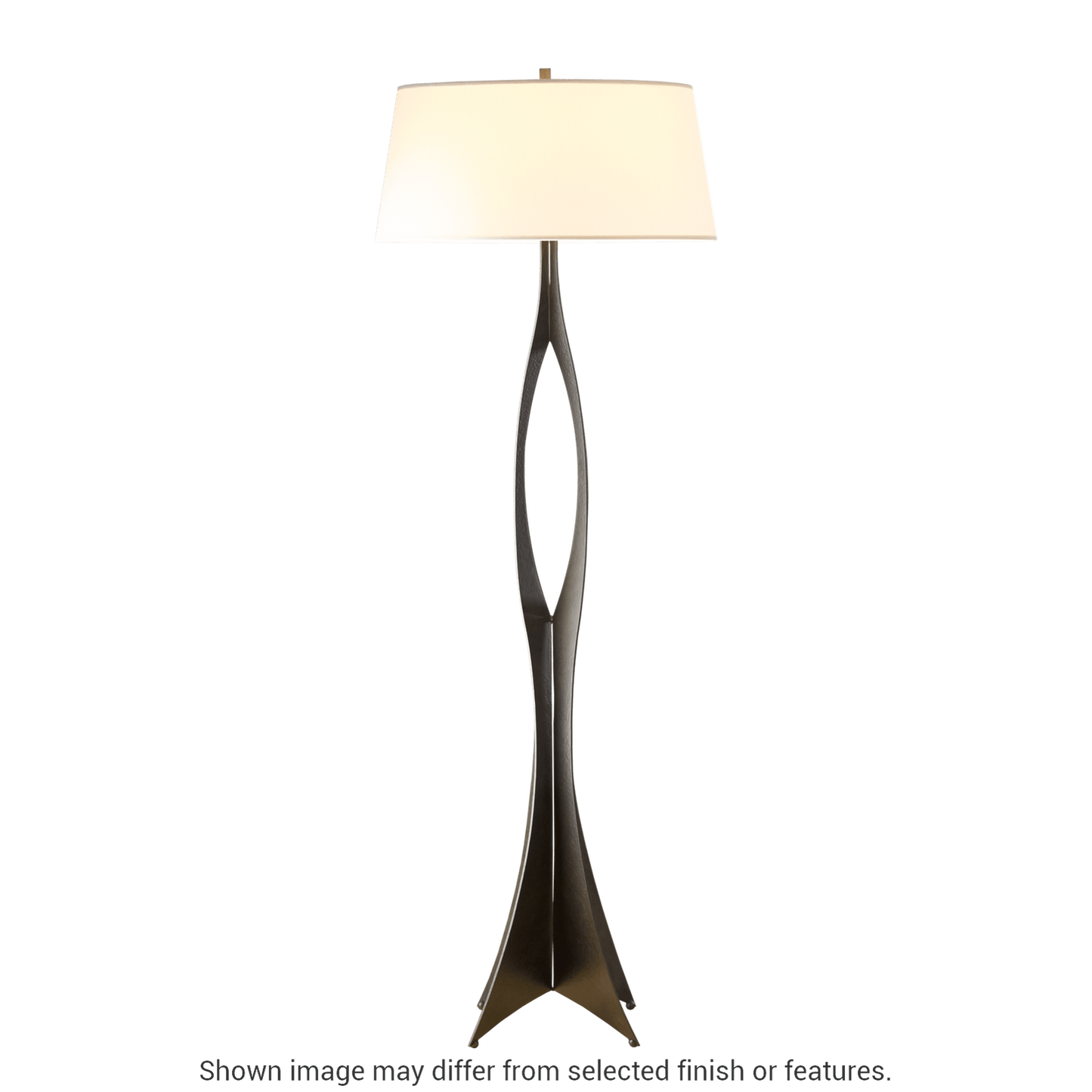 Moreau Floor Lamp - White - Natural Anna Shade by Hubbardton Forge