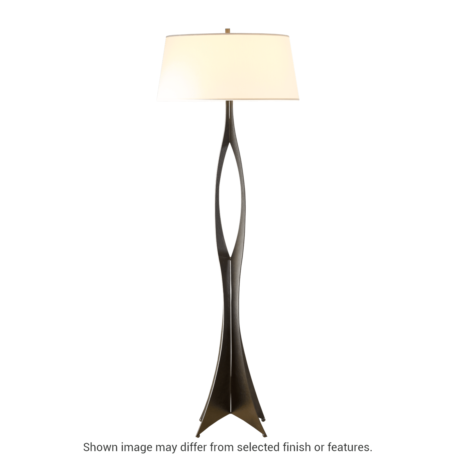 Moreau Floor Lamp - White - Natural Anna Shade by Hubbardton Forge