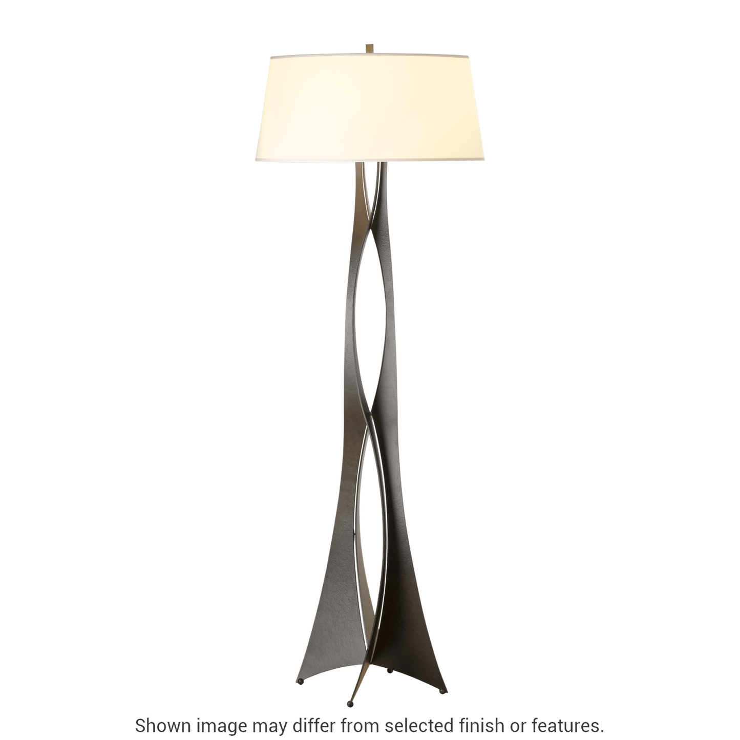 Moreau Floor Lamp - White - Natural Anna Shade by Hubbardton Forge