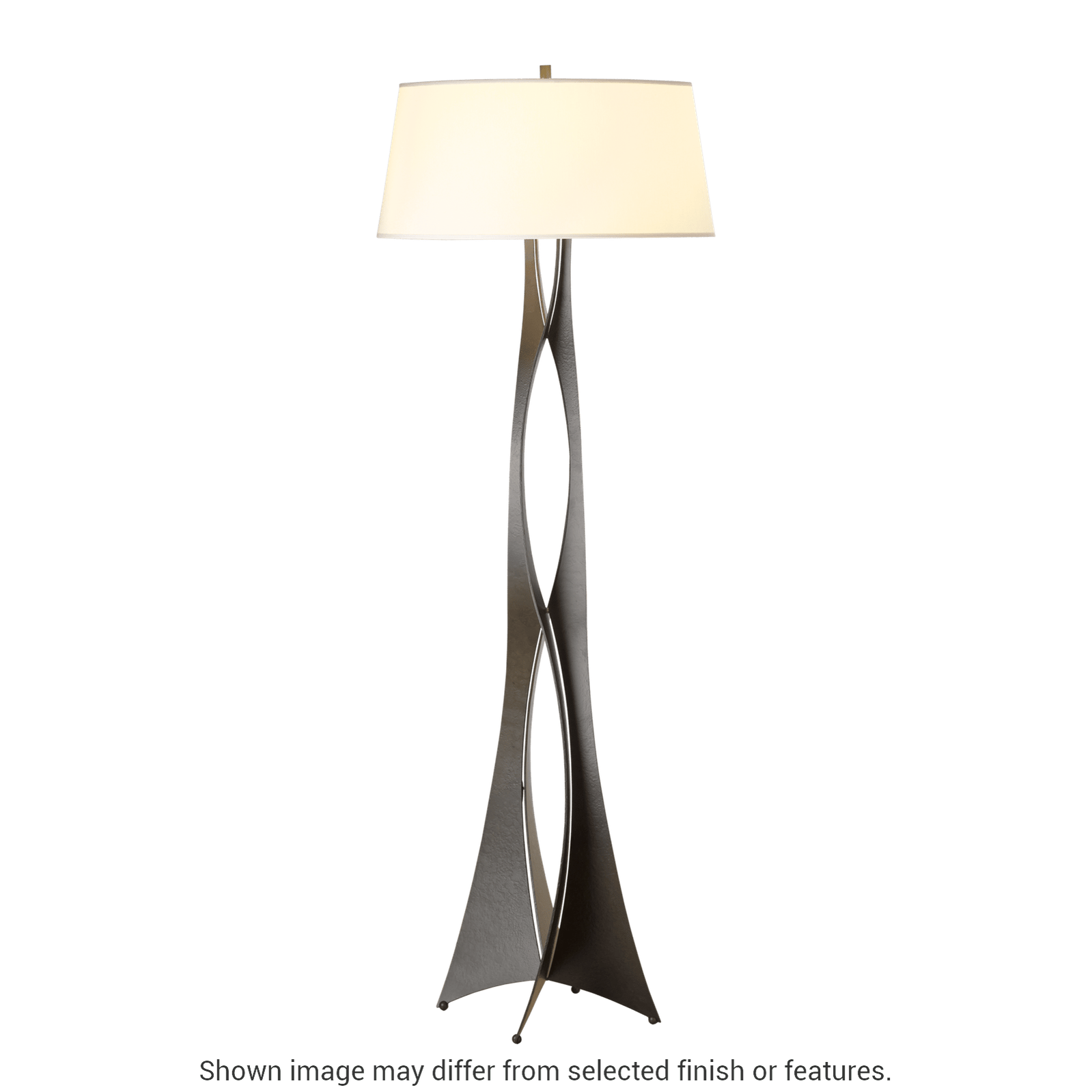 Moreau Floor Lamp - White - Natural Anna Shade by Hubbardton Forge
