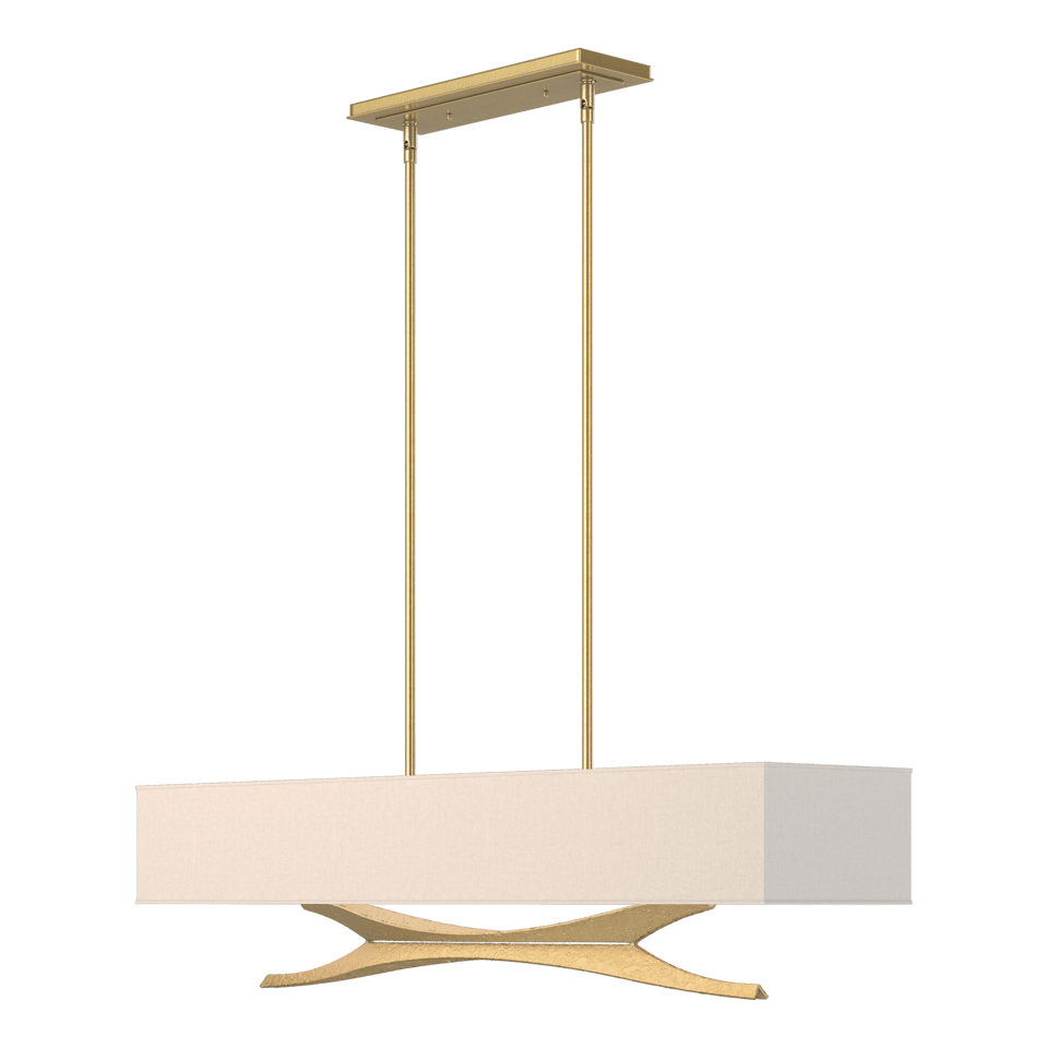 Moreau Pendant - Modern Brass - Flax Shade by Hubbardton Forge