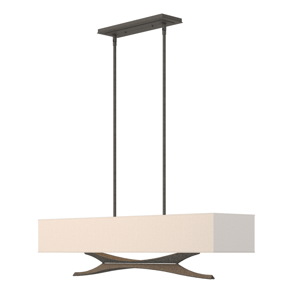 Moreau Pendant - Natural Iron - Flax Shade by Hubbardton Forge
