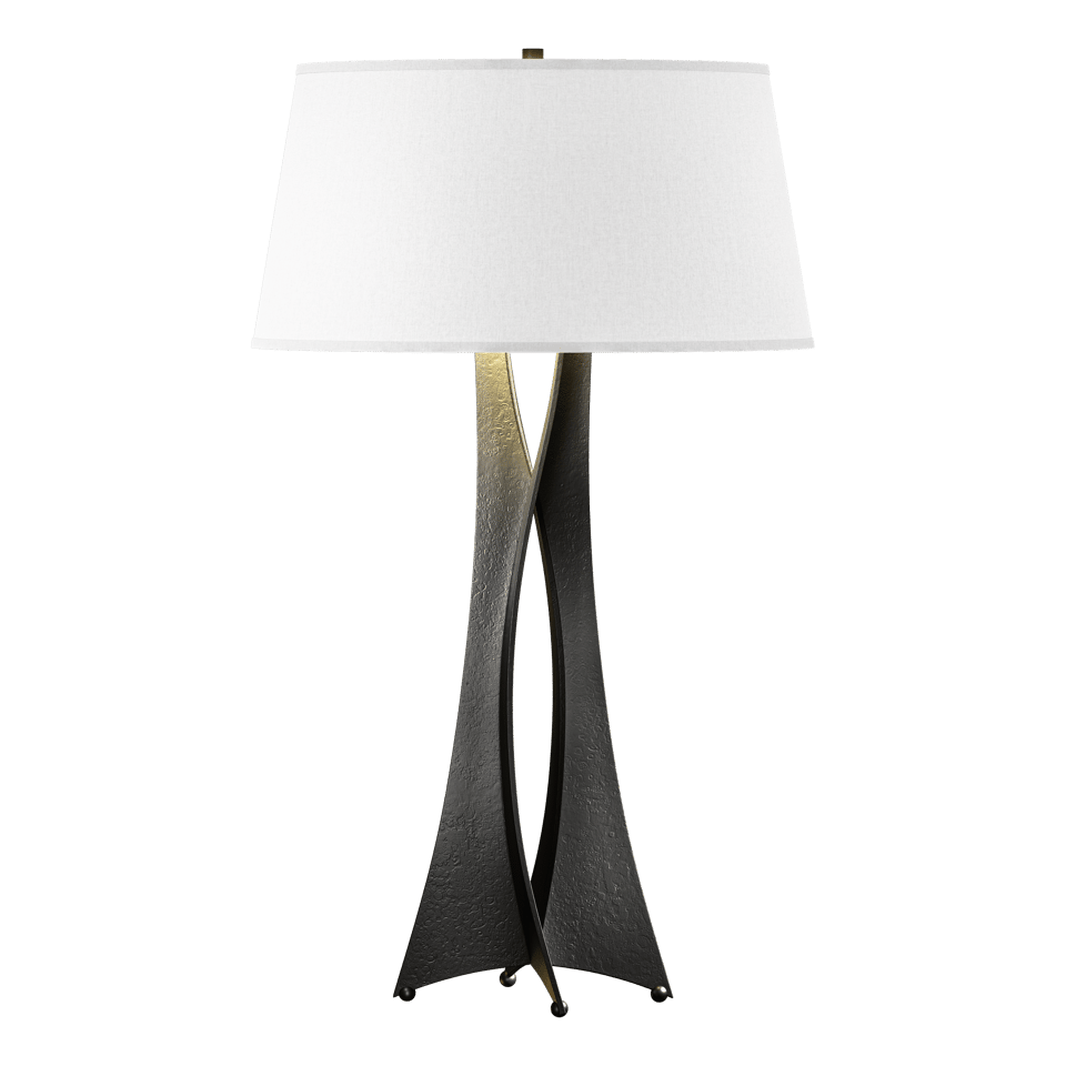 Moreau Tall Table Lamp - Black - Flax Shade by Hubbardton Forge