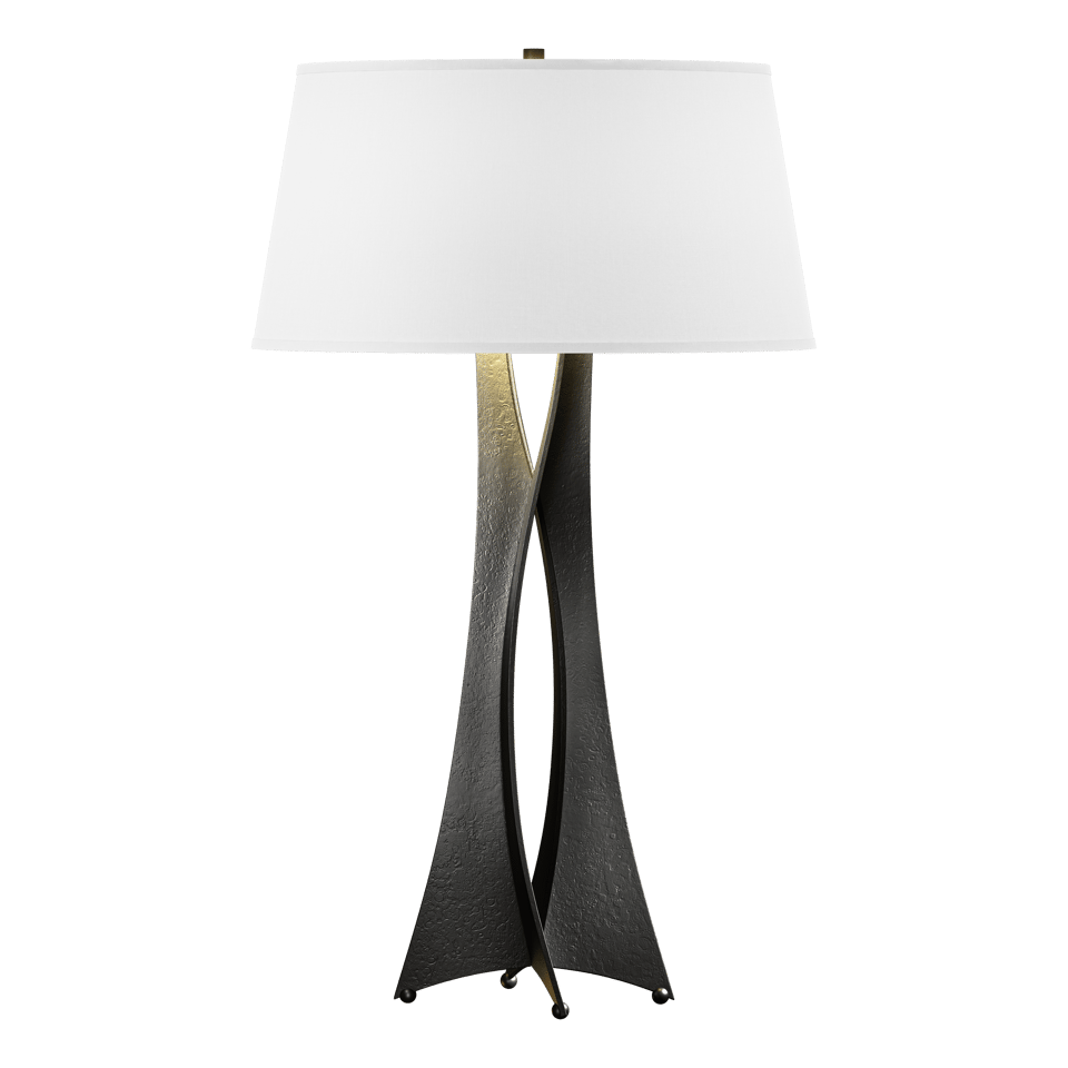 Moreau Tall Table Lamp - Black - Natural Anna Shade by Hubbardton Forge