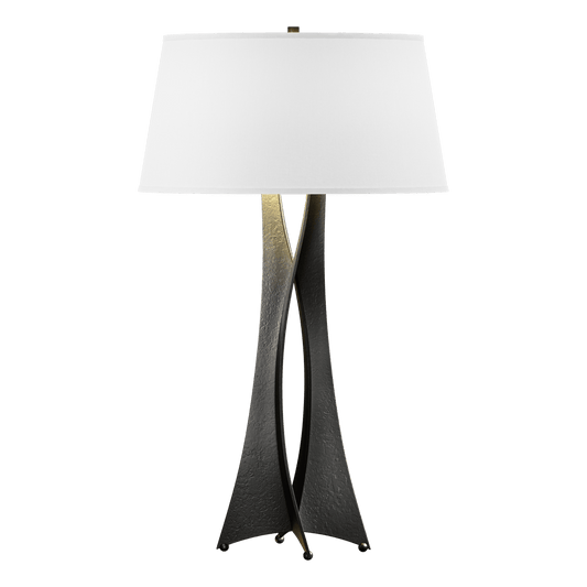 Moreau Tall Table Lamp - Black - Natural Anna Shade by Hubbardton Forge