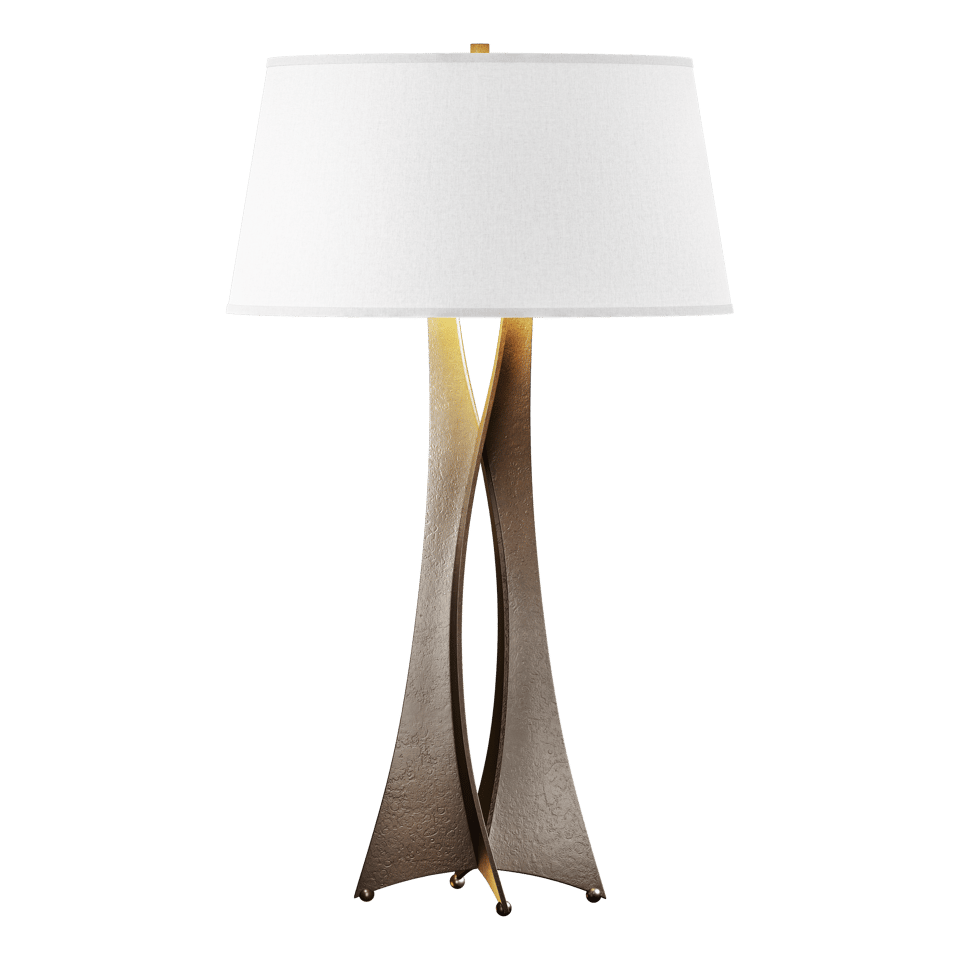 Moreau Tall Table Lamp - Bronze - Flax Shade by Hubbardton Forge