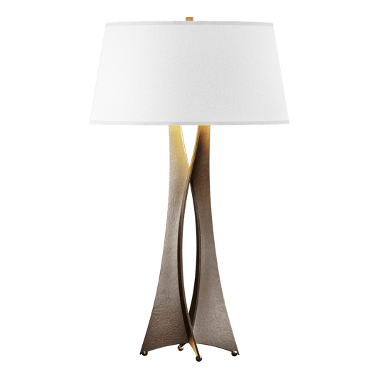 Moreau Tall Table Lamp - Bronze - Flax Shade by Hubbardton Forge