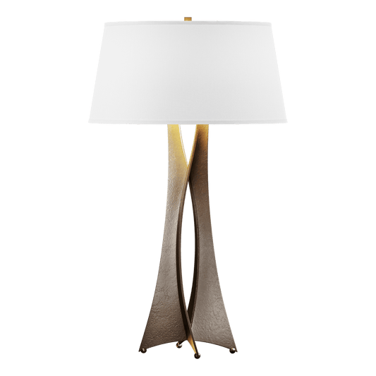Moreau Tall Table Lamp - Bronze - Natural Anna Shade by Hubbardton Forge
