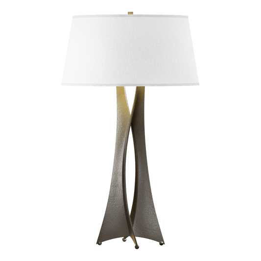 Moreau Tall Table Lamp - Dark Smoke - Flax Shade by Hubbardton Forge