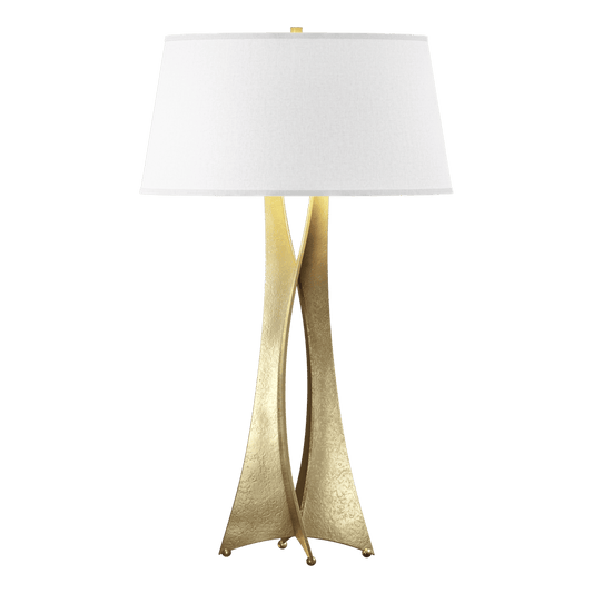 Moreau Tall Table Lamp - Modern Brass - Flax Shade by Hubbardton Forge