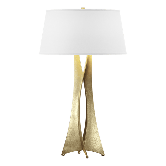 Moreau Tall Table Lamp - Modern Brass - Natural Anna Shade by Hubbardton Forge