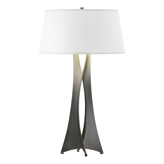 Moreau Tall Table Lamp - Natural Iron - Flax Shade by Hubbardton Forge