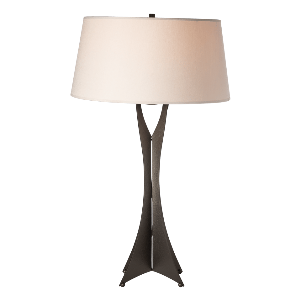 Moreau Tall Table Lamp - Oil Rubbed Bronze - Flax Shade by Hubbardton Forge