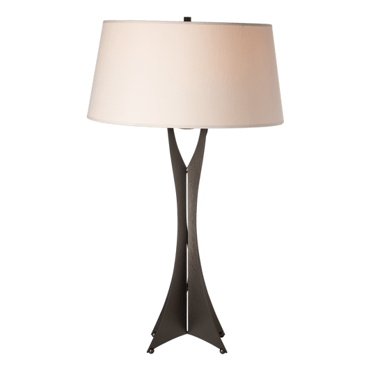 Moreau Tall Table Lamp - Oil Rubbed Bronze - Flax Shade by Hubbardton Forge