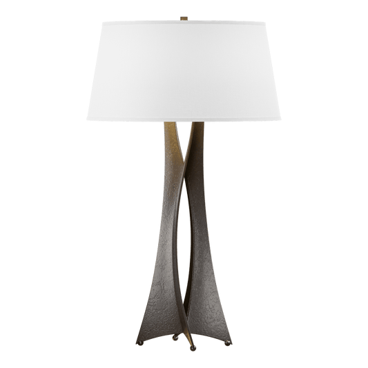 Moreau Tall Table Lamp - Oil Rubbed Bronze - Natural Anna Shade by Hubbardton Forge