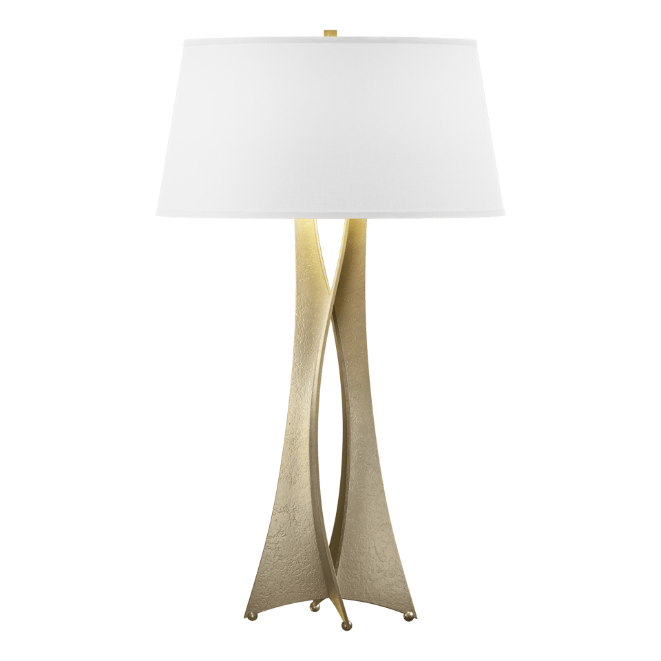 Moreau Tall Table Lamp - Soft Gold - Natural Anna Shade by Hubbardton Forge