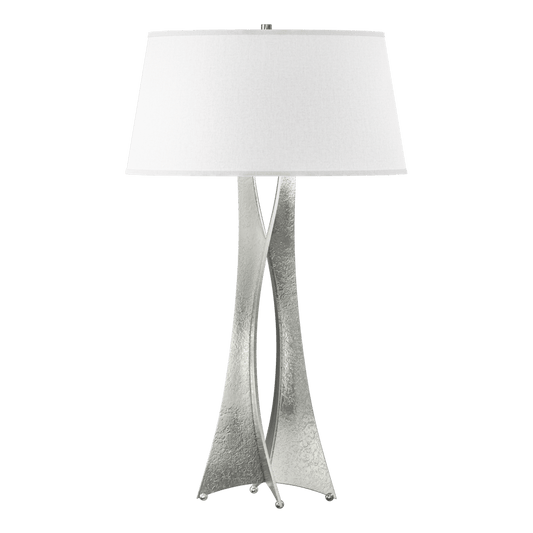 Moreau Tall Table Lamp - Sterling - Flax Shade by Hubbardton Forge