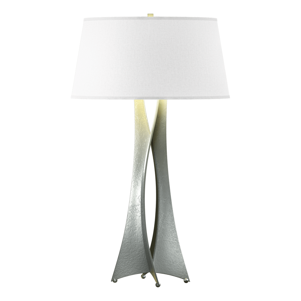 Moreau Tall Table Lamp - Vintage Platinum - Flax Shade by Hubbardton Forge