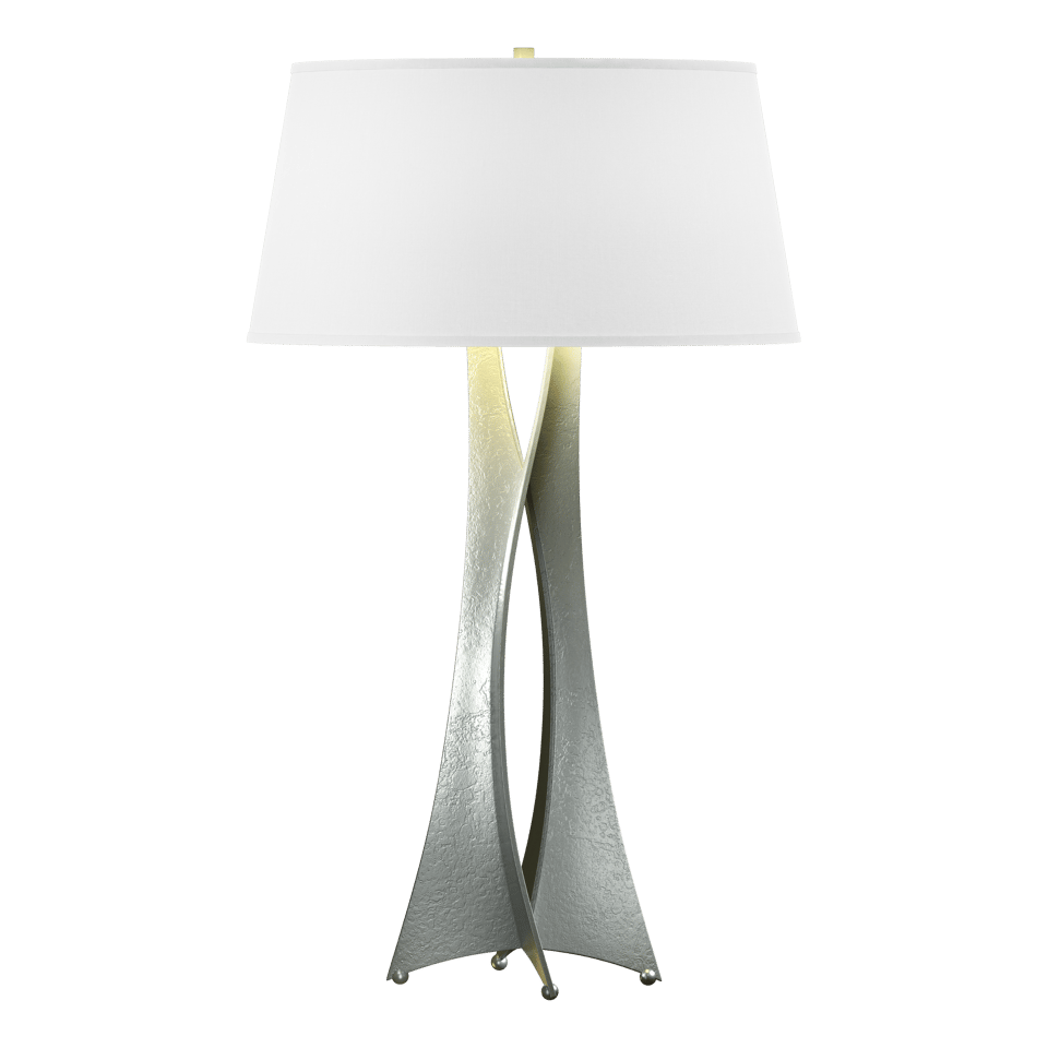 Moreau Tall Table Lamp - Vintage Platinum - Natural Anna Shade by Hubbardton Forge