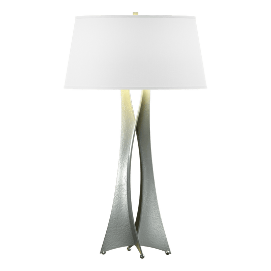 Moreau Tall Table Lamp - Vintage Platinum - Natural Anna Shade by Hubbardton Forge