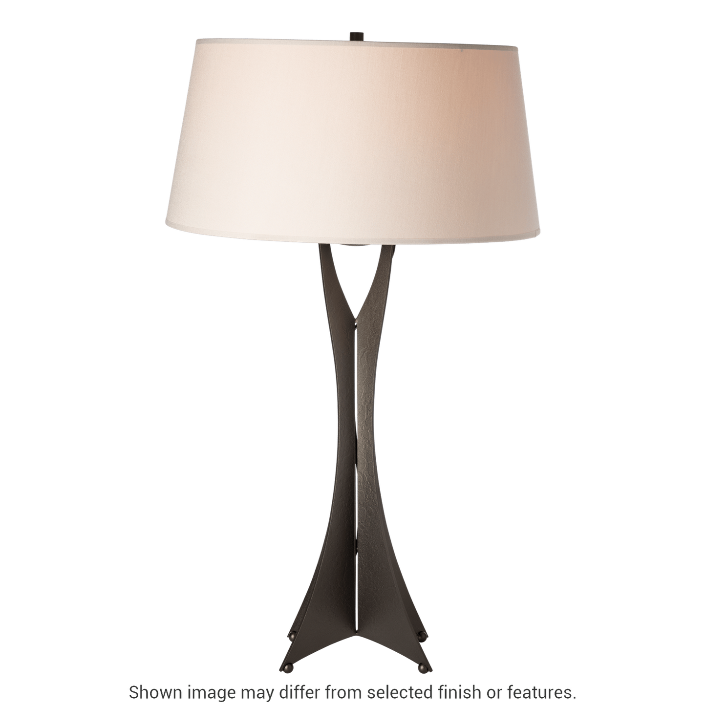 Moreau Tall Table Lamp - White - Natural Anna Shade by Hubbardton Forge