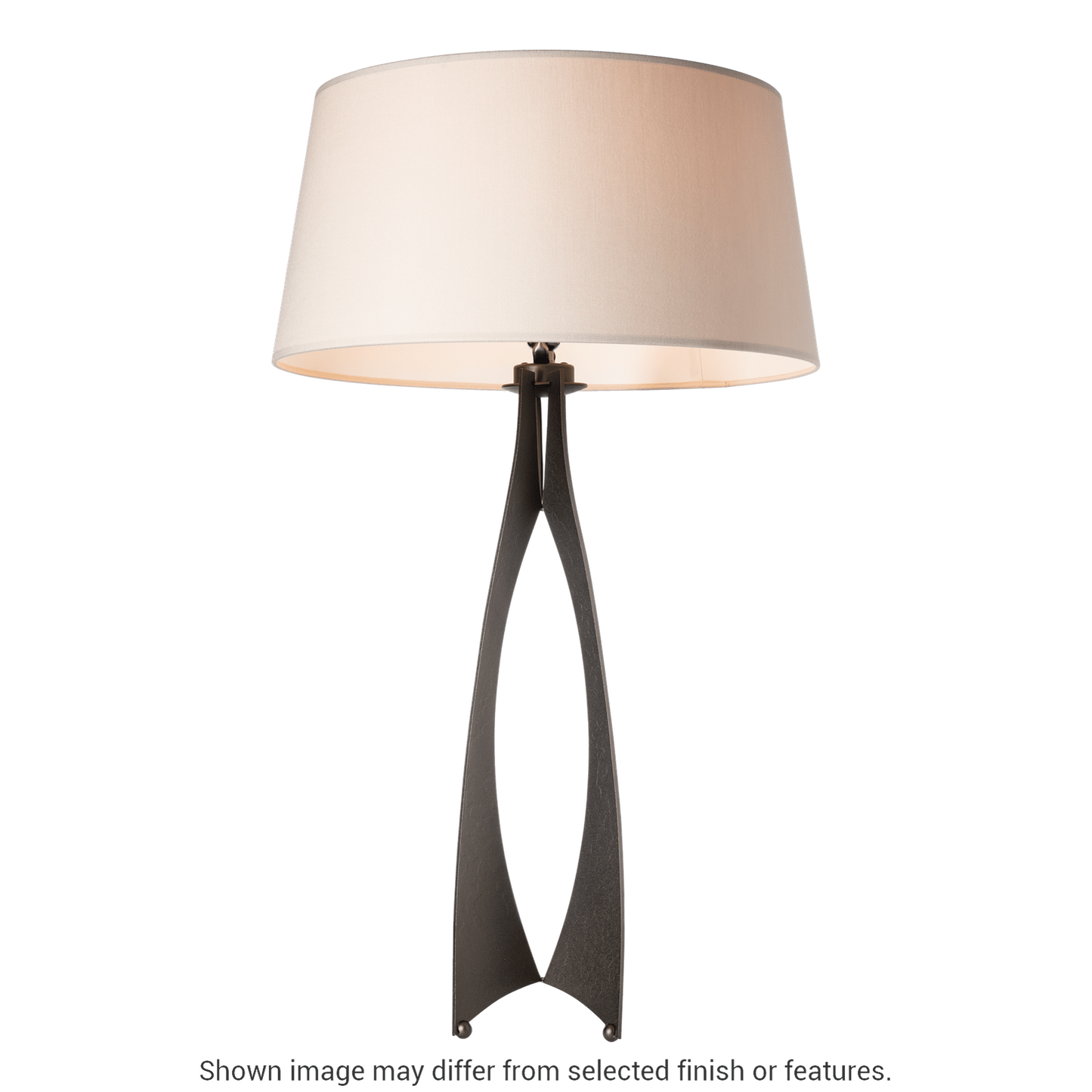 Moreau Tall Table Lamp - White - Natural Anna Shade by Hubbardton Forge