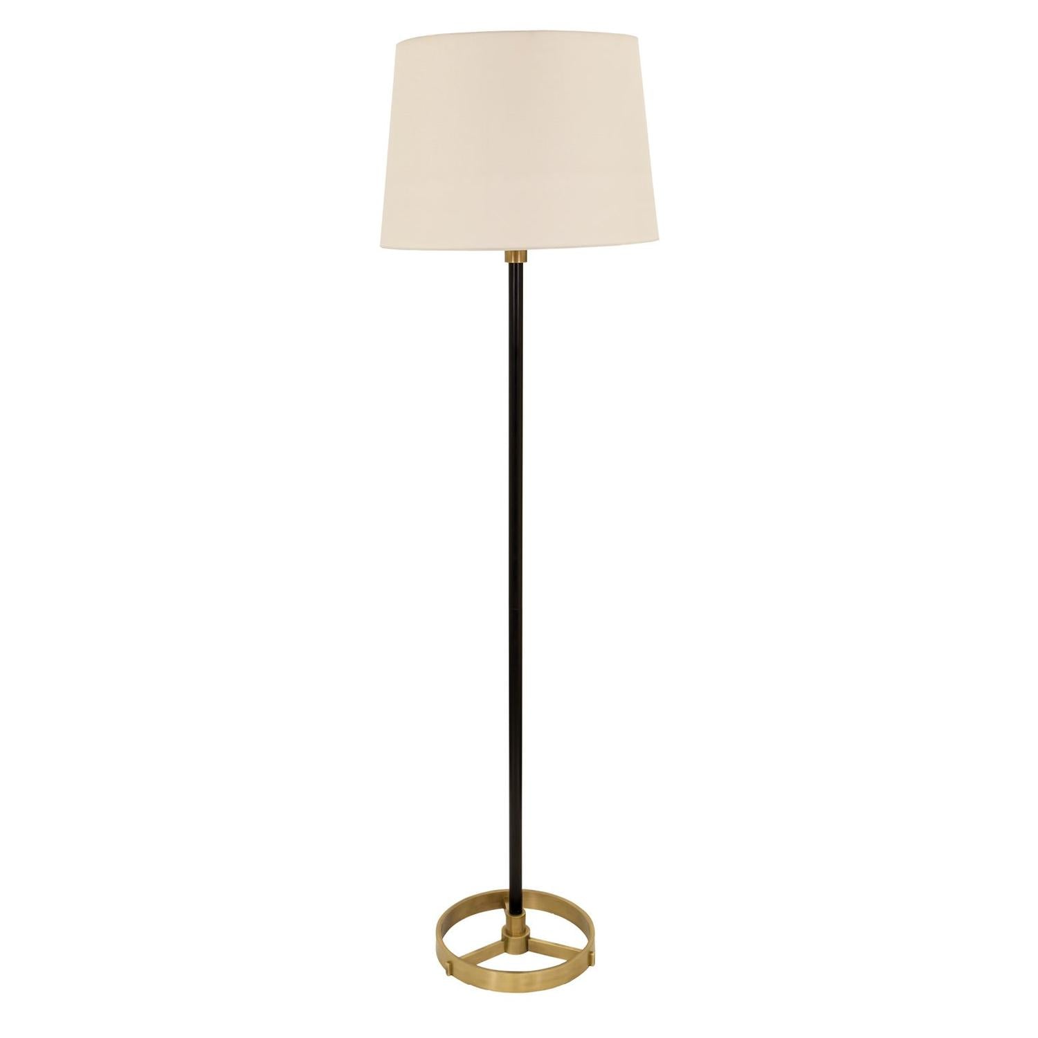 Morgan Floor Lamp - M600-BLKAB - Black/Antique Brass by House of Troy