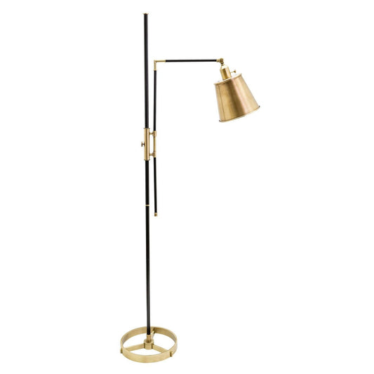 Morgan Floor Lamp - M601-BLKAB - Black/Antique Brass by House of Troy